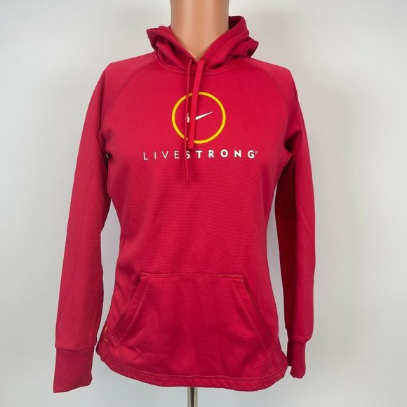 Nike Livestrong Therma Fit Hoodie Sweatshirt Lance Armstrong Womens Size S - Picture 2 of 5